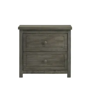 Trey 2-Drawer Nightstand in Grey Wire Brushed
