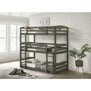 Trey Triple Twin Bunk in Grey Wire Brushed