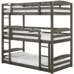 Trey Triple Twin Bunk in Grey Wire Brushed