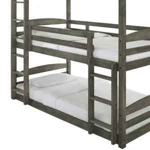 Trey Triple Twin Bunk in Grey Wire Brushed