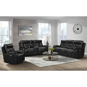 Trinidad Power Motion Sofa with Power Headrest in Pebble Black