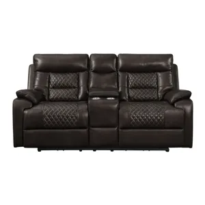 Trinidad Power Motion Loveseat with Console in Pebble Brown