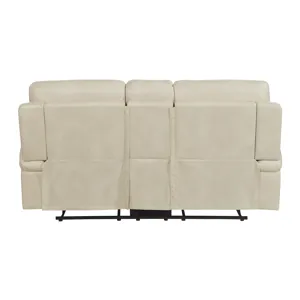 Trinidad Power Motion Loveseat with Power Motion Head Recliner & Console in Pebble Cream