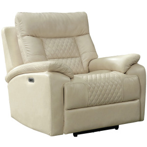 Trinidad Power Recliner with Power Motion Head Recliner in Pebble Cream