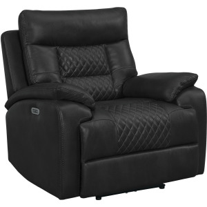 Trinidad Power Motion Recliner with Power Headrest in Pebble Black