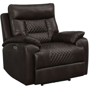 Trinidad Power Recliner with Power Motion Head Recliner in Pebble Brown