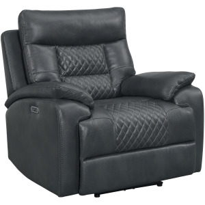 Trinidad Power Recliner with Power Motion Head Recliner in Pebble Grey
