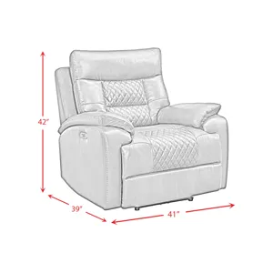 Trinidad Power Recliner with Power Motion Head Recliner in Pebble Brown