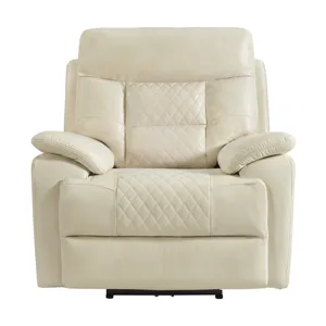 Trinidad Power Recliner with Power Motion Head Recliner in Pebble Cream