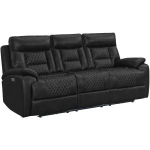 Trinidad Power Motion Sofa with Power Headrest in Pebble Black