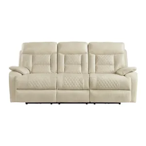 Trinidad Power Motion Sofa with Power Motion Head Recliner in Pebble Cream