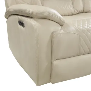 Trinidad Power Motion Loveseat with Power Motion Head Recliner & Console in Pebble Cream