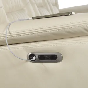 Trinidad Power Motion Loveseat with Power Motion Head Recliner & Console in Pebble Cream