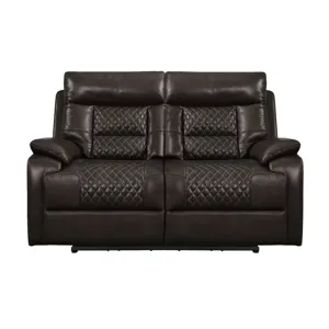 Trinidad Power Motion Loveseat with Power Motion Head Recliner in Pebble Brown