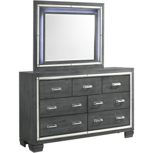 Titanium 7-Drawer Dresser w/ Mirror Set