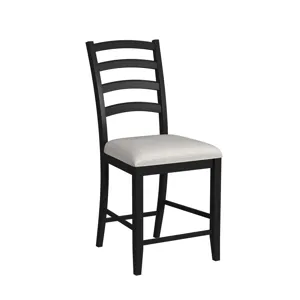 Tulane 5pc Counter Table & 4 Counter Chairs with Beige Fabric in Oak & Black