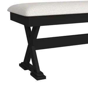 Tulane 6PC Dining Set with Table, 4 Chairs, and Bench in Oak and Black