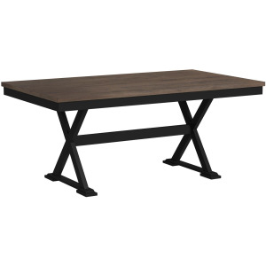 Tulane 6PC Dining Set with Table, 4 Chairs, and Bench in Oak and Black