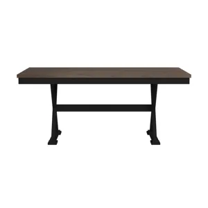 Tulane 6PC Dining Set with Table, 4 Chairs, and Bench in Oak and Black