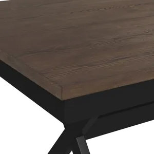 Tulane 6PC Dining Set with Table, 4 Chairs, and Bench in Oak and Black