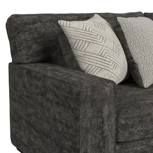 Tully Loveseat in Galactic Charcoal with 4 Pillows