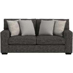 Tully Loveseat in Galactic Charcoal with 4 Pillows