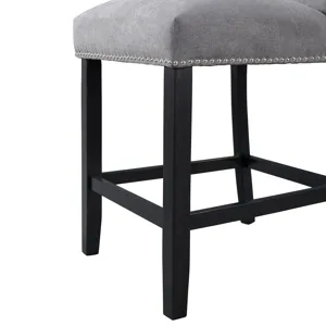 Tuscany Counter Linen Nailhead Side Chair (2 Per Pack) - Charcoal