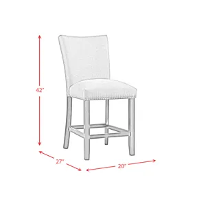 Tuscany Counter Linen Nailhead Side Chair (2 Per Pack) - Charcoal
