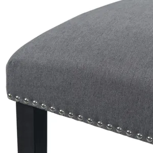 Tuscany Dining Linen Nailhead Side Chair (2 Per Pack) - Charcoal