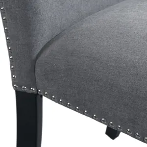 Tuscany Dining Linen Nailhead Side Chair (2 Per Pack) - Charcoal