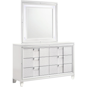 Twenty Nine Youth Dresser & Mirror Set White