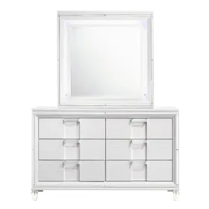 Twenty Nine Youth Dresser & Mirror Set White