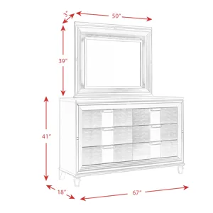Twenty Nine 6-Drawer Dresser w/ Mood Lighting Mirror