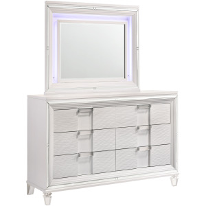 Twenty Nine Dresser & Mirror Set White
