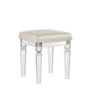 Twenty Nine Dressing Stool W/Acrylic Leg White