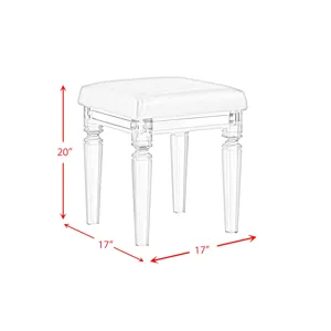 Twenty Nine Dressing Stool W/Acrylic Leg White