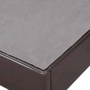 Abby Platform Full Base Bed Brown PU (3A Packing)