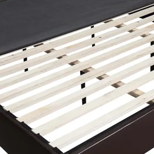 Abby Platform King Base Bed Brown PU (3A Packing)