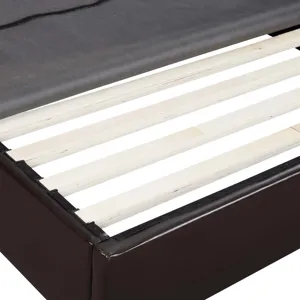 Abby Platform Twin Base Bed Brown PU (3A Packing)