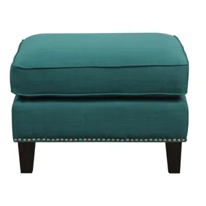 Erica 497 Ottoman W/Chrome Nail Heirloome Teal (ISTA 3)