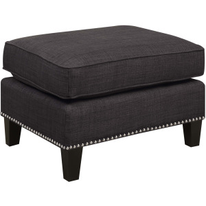 Erica 497 Ottoman W/Chrome Nail Heirloom Charcoal (ISTA 3)