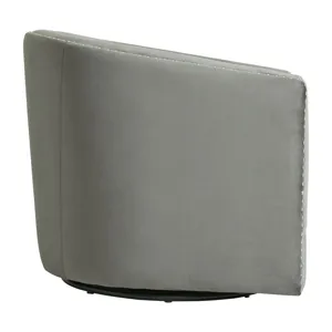Stanton Swivel Chair In Mercer Grey W/nails (ISTA 3)