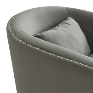 Stanton Swivel Chair In Mercer Grey W/nails (ISTA 3)