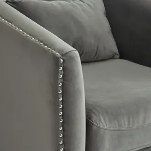 Stanton Swivel Chair In Mercer Grey W/nails (ISTA 3)