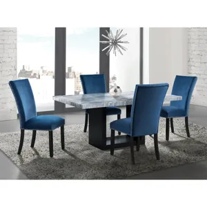 Valentino Complete Table (Grey Marble)