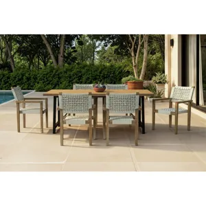 Veltis Dining Table with Acacia Top in Black