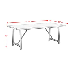 Veltis Dining Table with Acacia Top in Black