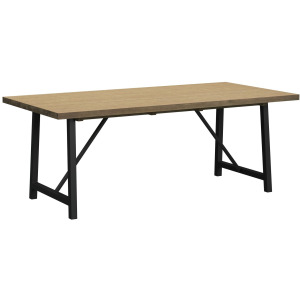 Veltis Dining Table with Acacia Top in Black