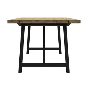 Veltis Dining Table with Acacia Top in Black