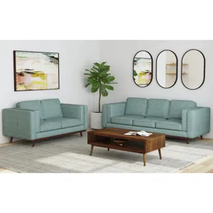 Venus Loveseat in Belfast China Seafoam with cherry finished wooden front